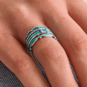 Enamel Scalloped Stacker Ring
