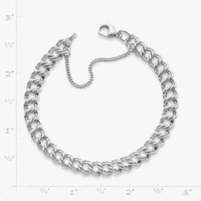 Medium Double Curb Charm Bracelet
