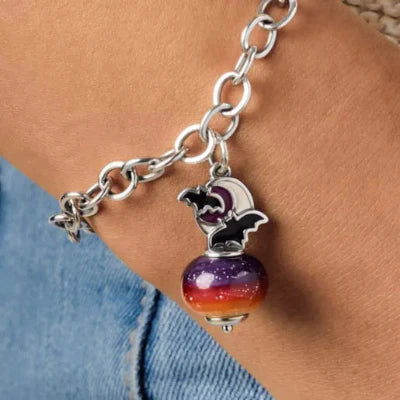 Enamel Halloween Night Art Glass Charm