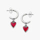 Sweetheart Gemstone Hoop Dangle Earrings