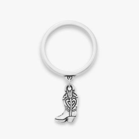 Mini Cowgirl Boot Charm Dangle Ring