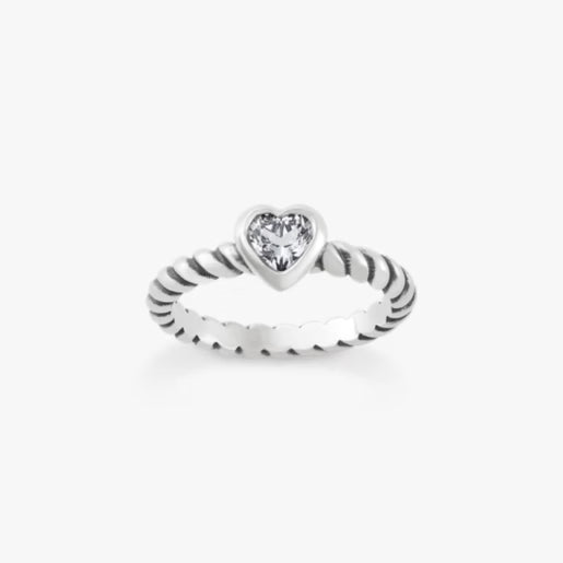 Gemstone Heart Twisted Wire Ring