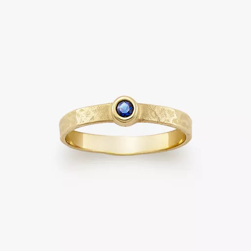 Petite Hammered Gemstone Ring