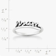 "Mom" Script Ring
