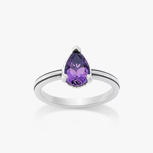 Beaded Chevron Heart Gemstone Ring