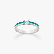 Enamel Gemstone Stacker Ring
