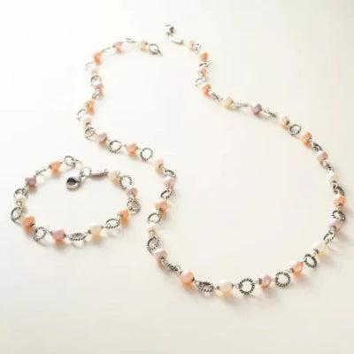 Twisted Wire Link Gemstone Necklace