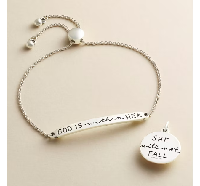 God is Within Her Slider Bracelet